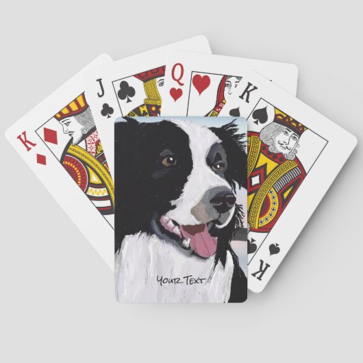 Zwart-wit Border Collie Speelkaarten (Achterkant)