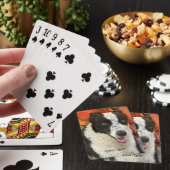 Zwart-wit Border Collie Speelkaarten (Insitu)
