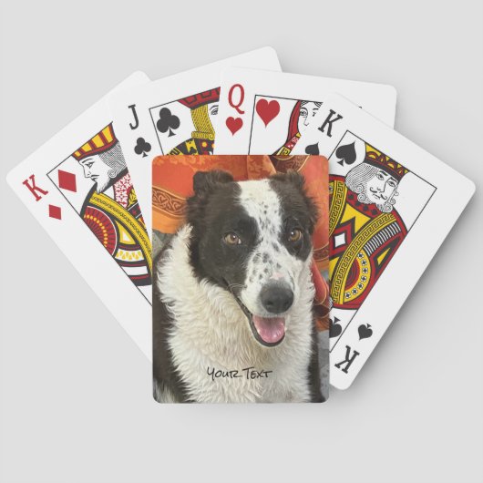 Zwart-wit Border Collie Speelkaarten (Achterkant)