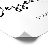 Zwart & Wit Borstel Lettering Dessert Bar Bord Poster (Hoek)