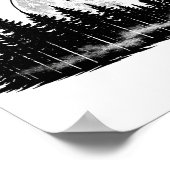 Zwart-wit bos schets, woondecoratie poster (Hoek)