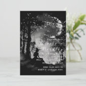 Zwart-Wit Bos Silhouet Bruiloft Kaart (Staand voorkant)