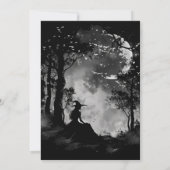 Zwart-Wit Bos Silhouet Bruiloft Kaart (Achterkant)