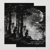 Zwart-Wit Bos Silhouet Bruiloft Kaart (Voorkant / Achterkant)