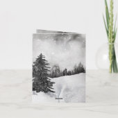 Zwart-wit bosdieren sneeuwbijeenkomst feestdagen kaart (Achterkant)