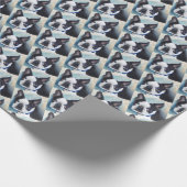 ZWART-WIT BOSTON TERRER CADEAUPAPIER (Hoek)