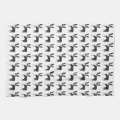 Zwart-wit Boston Terrier Cartoonhondpatroon Theedoek (Horizontaal)