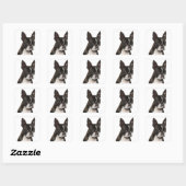 Zwart & Wit Boston Terrier Puppy Dog Sticker (Vel)