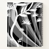 Zwart-wit botanisch afdrukken notitieboek (Achterkant)