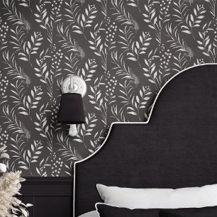 Zwart-Wit Botanisch Behang