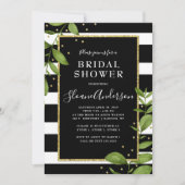 Zwart-wit Botanisch Bling Vrijgezellenfeest Kaart (Voorkant)