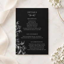 Zwart-wit botanisch bloemmotief bruiloft