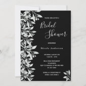 Zwart wit botanisch folieschrift Vrijgezellenfeest Kaart (Voorkant)