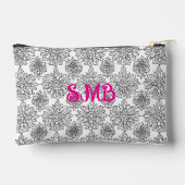 Zwart-wit Botanisch Monogram Bloemen Etui (Achterkant)