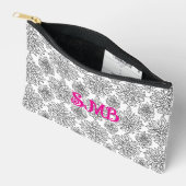Zwart-wit Botanisch Monogram Bloemen Etui (Open)