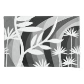 Zwart-wit botanisch ontwerp kussensloop (Voorkant)