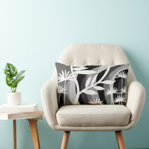 Zwart-wit Botanisch Plant Design Kussen