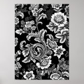 Zwart wit botanisch Poster of ontkoppelpapier (Voorkant)