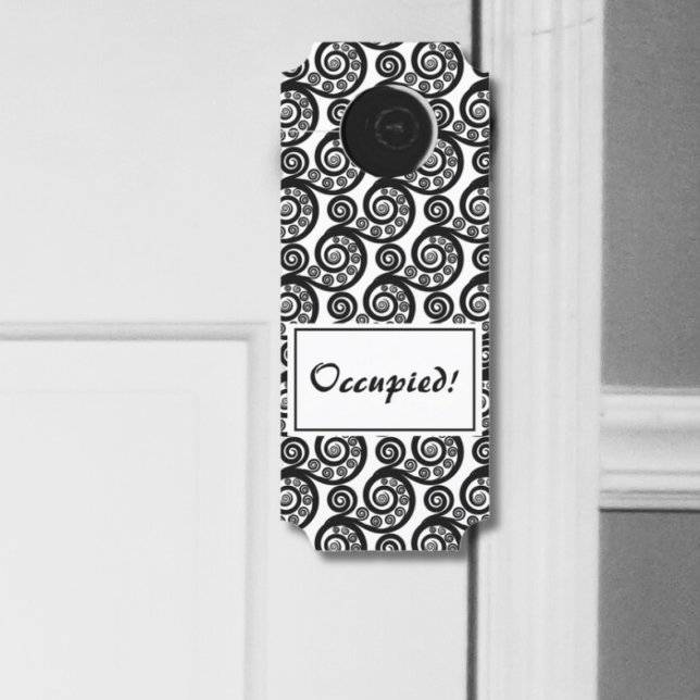  zwart & wit botanisch varenblad deurhanger (Vintage Black & White Botanical Fern Leaf Door Hanger)