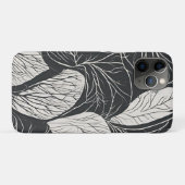 Zwart-wit botanische blad-kunst Case-Mate iPhone case (Achterkant (horizontaal))
