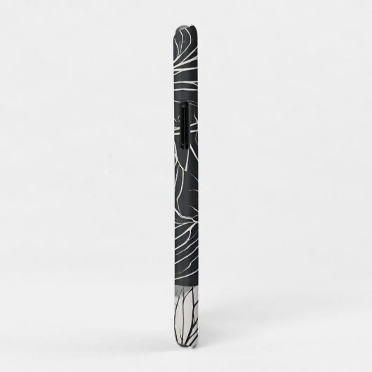 Zwart-wit botanische blad-kunst Case-Mate iPhone case (Achterkant/rechts)