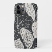Zwart-wit botanische blad-kunst Case-Mate iPhone case (Achterkant)