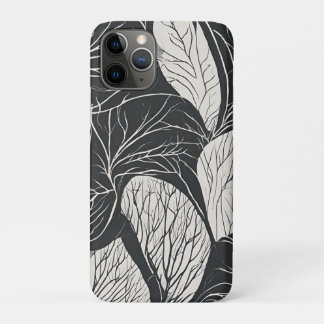 Zwart-wit botanische blad-kunst Case-Mate iPhone case