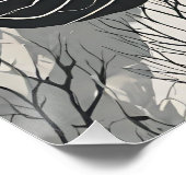 Zwart-wit botanische blad kunst perfect poster (Hoek)