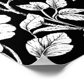 Zwart Wit Botanische Decoupage Poster Papier (Hoek)