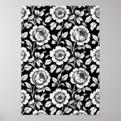 Zwart Wit Botanische Decoupage Poster Papier (Voorkant)