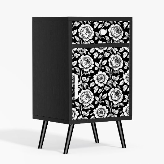 Zwart Wit Botanische Decoupage Poster Papier