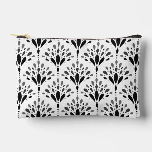 Zwart-wit botanische folk bloemkunst etui (Voorkant)