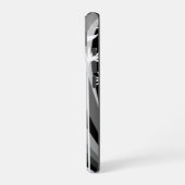 Zwart-wit Botanische illustratie gebogen Terug iPhone 16 Hoesje (Linkerkant)