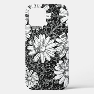 Zwart-wit botanische margriet inkt tekening telefo Case-Mate iPhone case