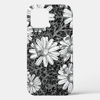 Zwart-wit botanische margriet inkt tekening telefo Case-Mate iPhone case