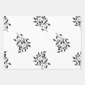 Zwart-wit botanische print inpakpapier vel (Voorkant 3)