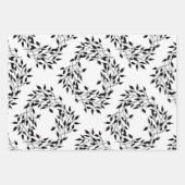 Zwart-wit botanische print inpakpapier vel (Voorkant 2)