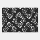 Zwart-wit botanische print inpakpapier vel (Voorkant)