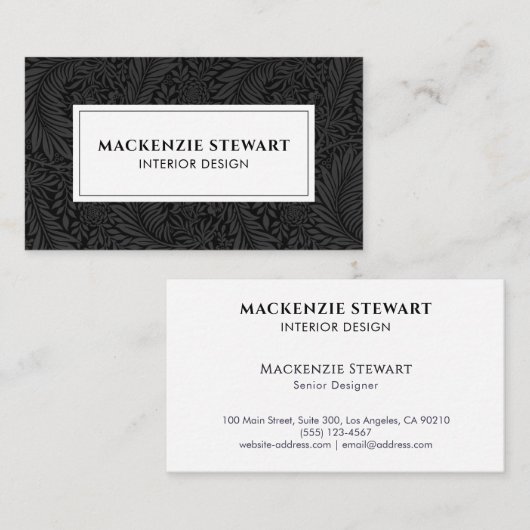 Zwart Wit  Botanische Professional Visitekaartje (Voorkant / Achterkant)
