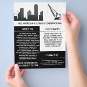Zwart & Wit Bouwreclame Promotioneel Flyer (Hand)