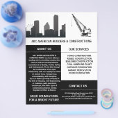 Zwart & Wit Bouwreclame Promotioneel Flyer (Enkel)