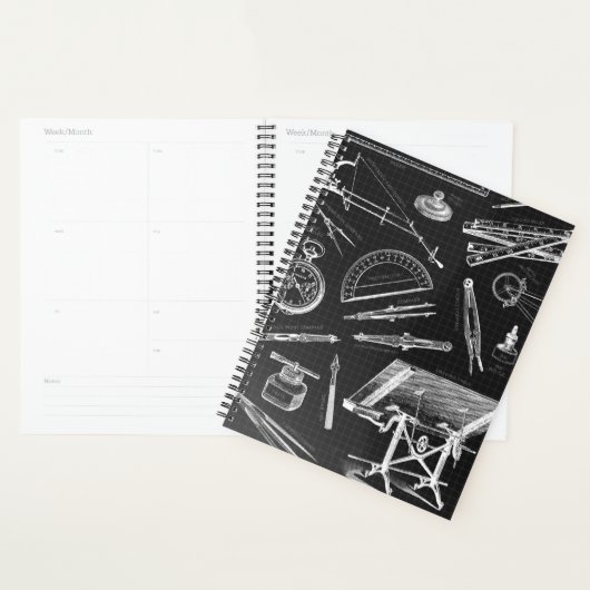 Zwart wit bouwwerkplaatje planner (Display)