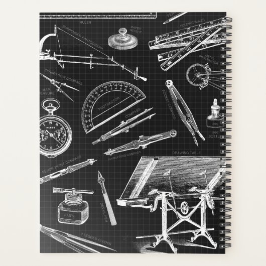 Zwart wit bouwwerkplaatje planner (Achterkant)