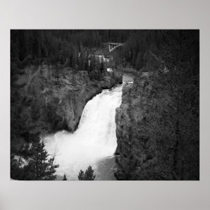 Zwart & Wit Bovenste Herfsten van Yellowstone 16x2 Poster