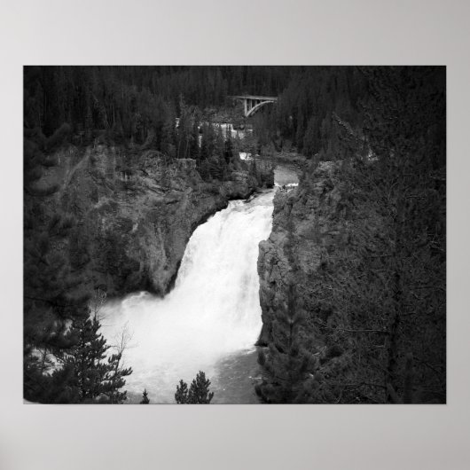Zwart & Wit Bovenste Herfsten van Yellowstone 16x2 Poster (Voorkant)