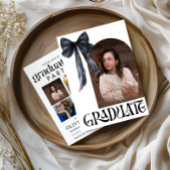 zwart-wit Bow Afstuderen met Foto's Kaart