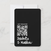 Zwart Wit Bow Bruiloft Gift Registry Gedicht QR Ka Bedankkaart (Voorkant)
