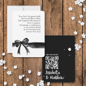 Zwart Wit Bow Bruiloft Gift Registry Gedicht QR Ka Bedankkaart