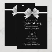 Zwart & Wit Bow Classy Elegant Vrijgezellenfeest Kaart (Voorkant / Achterkant)