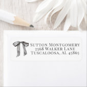 Zwart & Wit Bow Coquette Adres Etiket (Insitu)